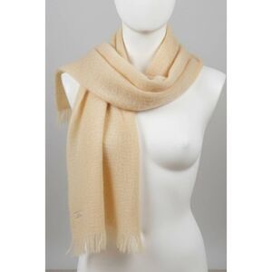 Vintage 60's ohrbach womens mohair wool long scarf beige made in Scotland